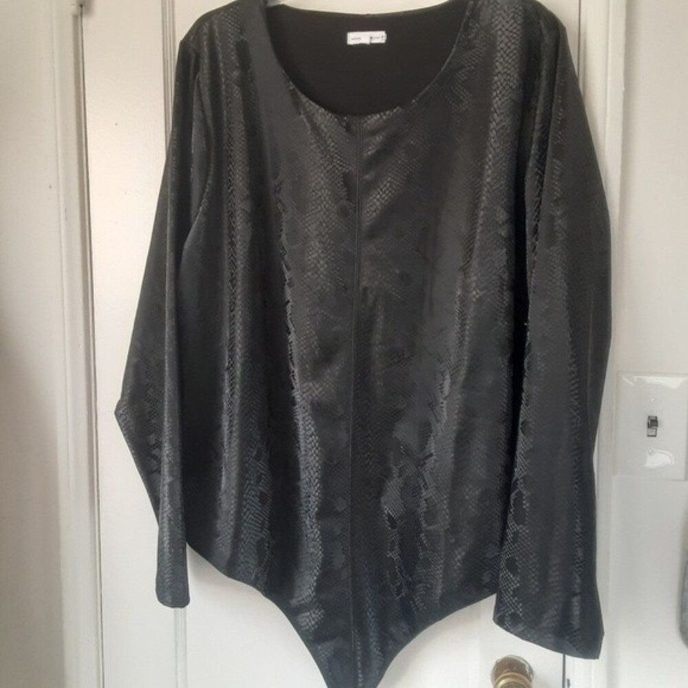 Good American Bodysuit Black Snakeskin Women's 4X NWT